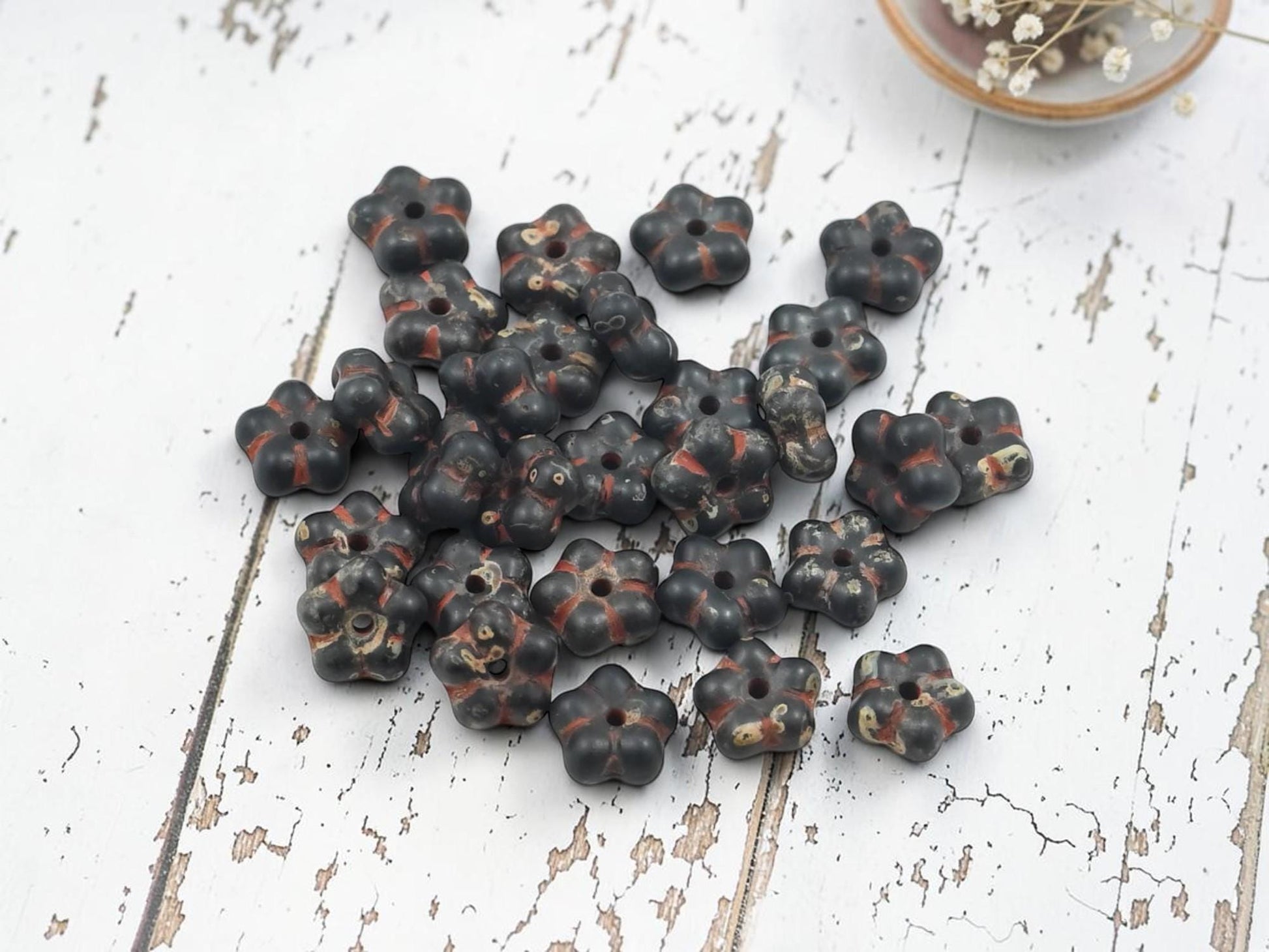 Daisy Spacers - Daisy Beads - Czech Glass Beads - Rondelle Beads - Spacer Beads - 7x3mm - 50pcs - (1774)