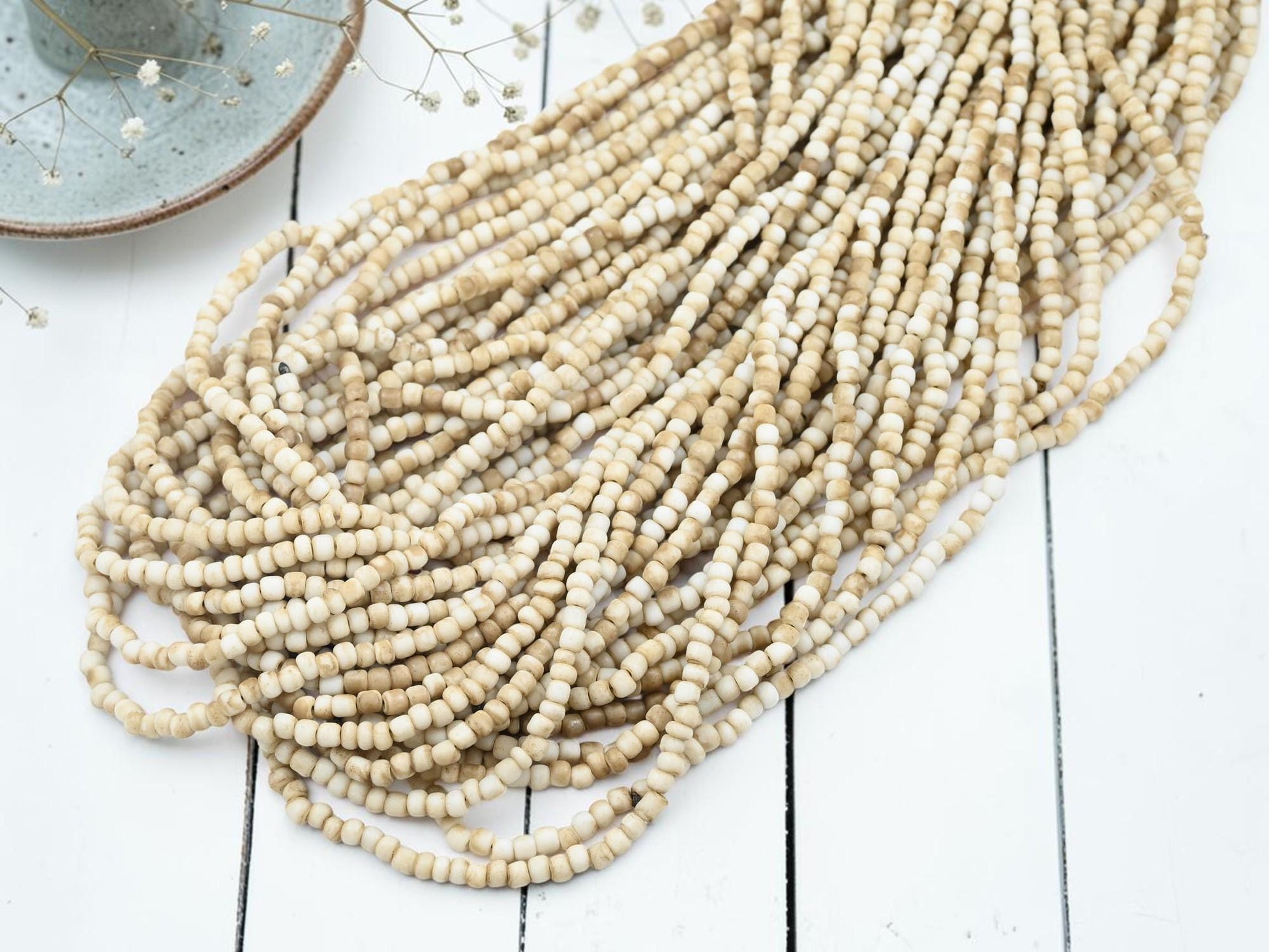 Java Beads - Seed Beads - Pony Beads - 4mm Beads - Spacer Beads - 48" Strand - (A645)