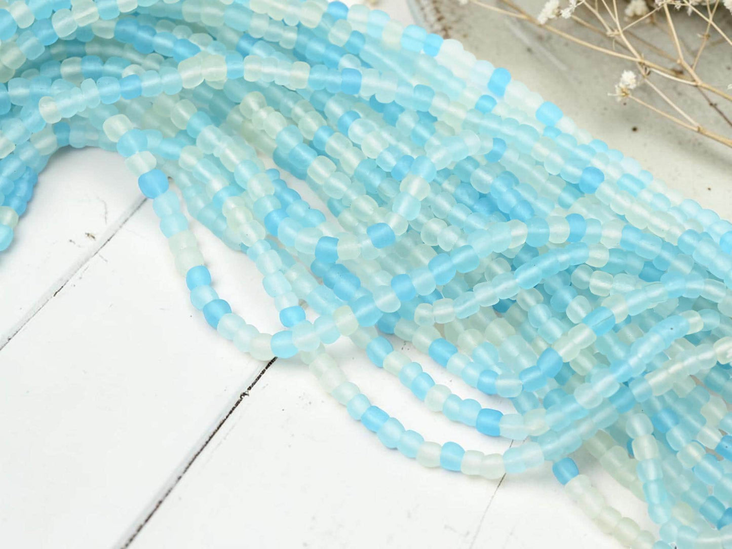 Indonesian Recycled Java Glass Beads - 4-6mm - 24" Strand - (2909)