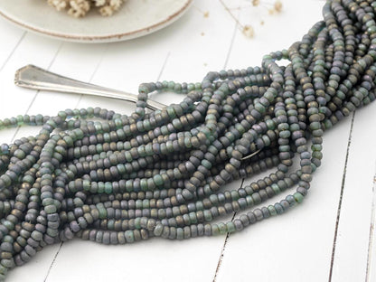 Picasso Seed Beads - Aged Picasso Beads - Czech Glass Beads - Size 6 Seed Beads - 6/0 - 22" Strand - (A102)