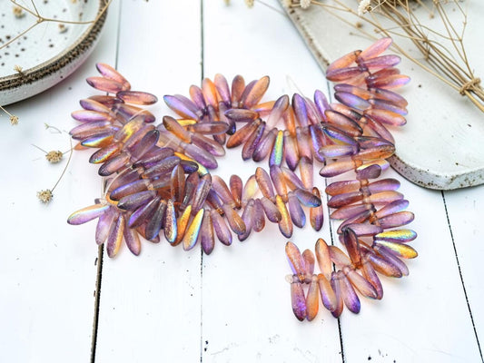 Czech Pressed Glass Small Baby Dagger Beads - 3x11mm - 50pcs - (2284)
