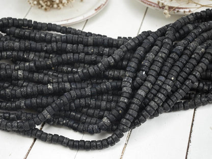 Indonesian Eco-Friendly Recycled Glass Heishi Rondelle Beads - 6x3mm - 20" Strand - (267)