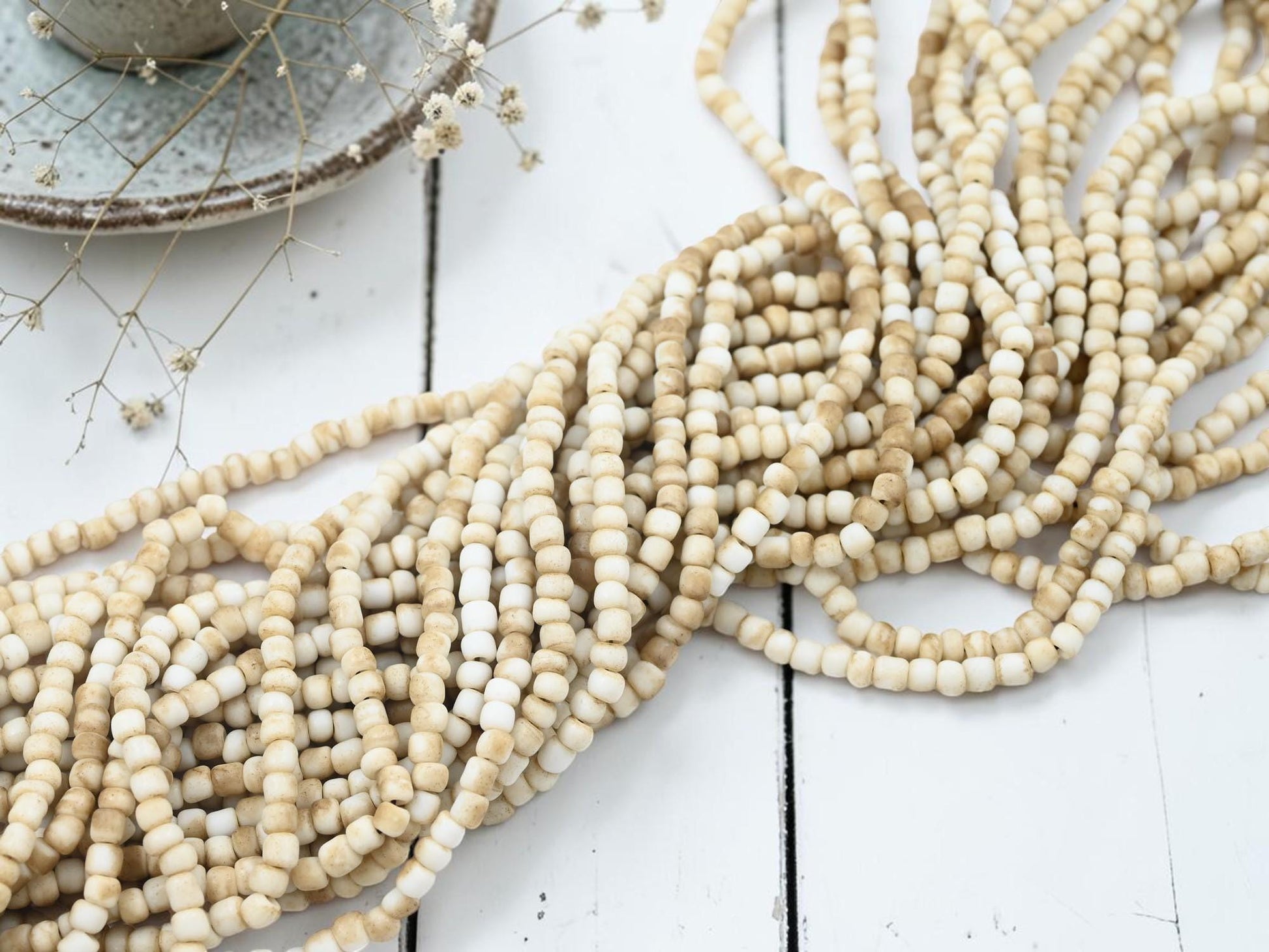 Java Beads - Seed Beads - Pony Beads - 4mm Beads - Spacer Beads - 48" Strand - (A645)