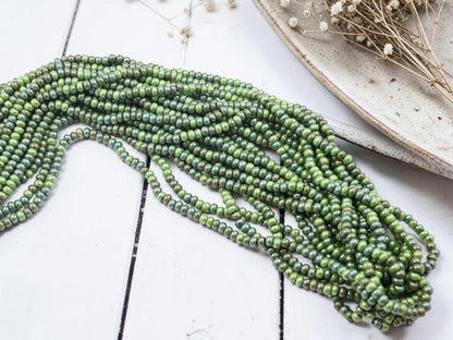 Picasso Seed Beads - Aged Picasso Beads - Czech Glass Beads - Size 6 Seed Beads - 6/0 - 22" Strand - (3799)