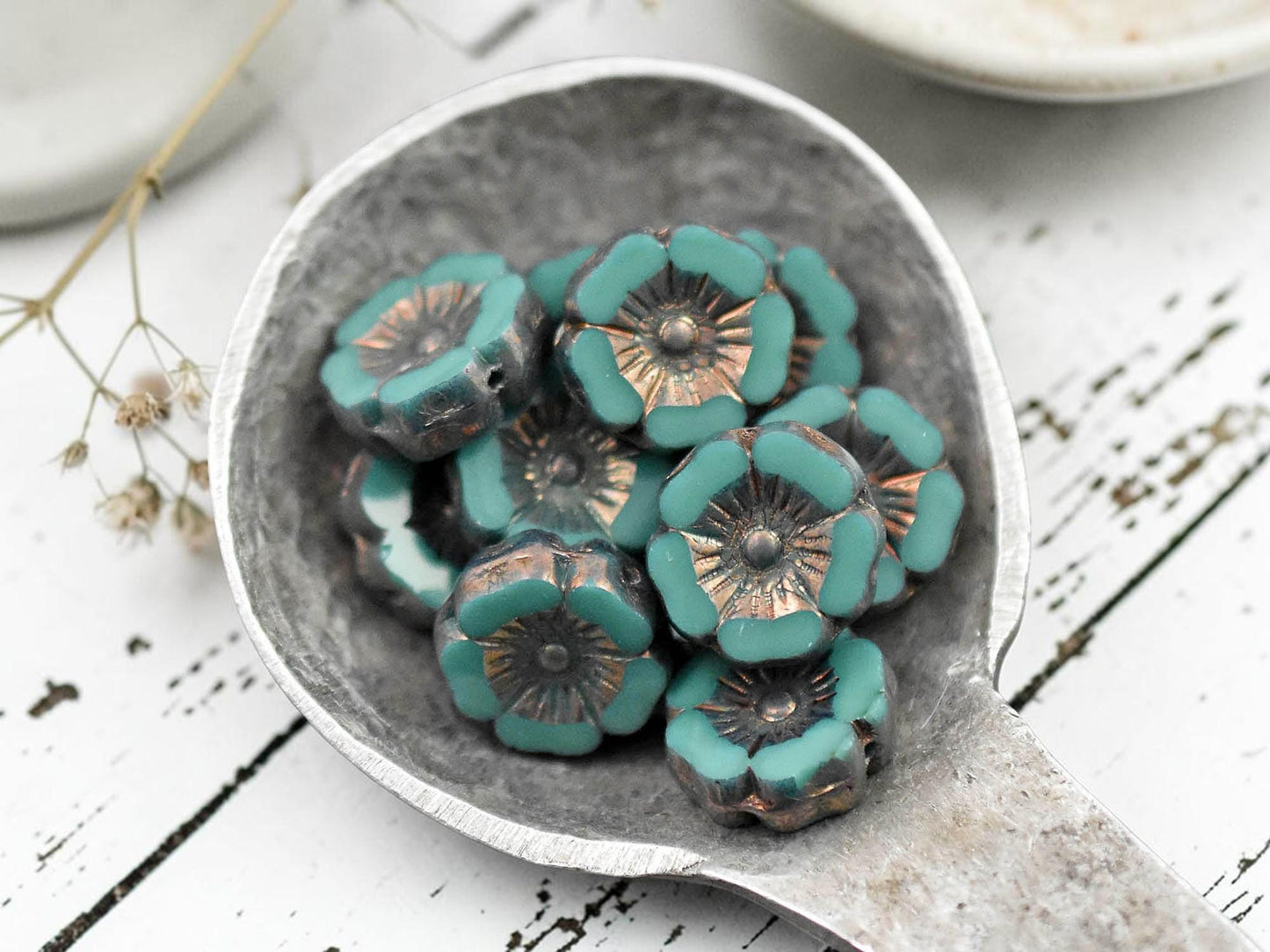 Picasso Beads - Flower Beads - Czech Glass Beads - Czech Glass Flowers - 12mm - 12pcs - (5745)