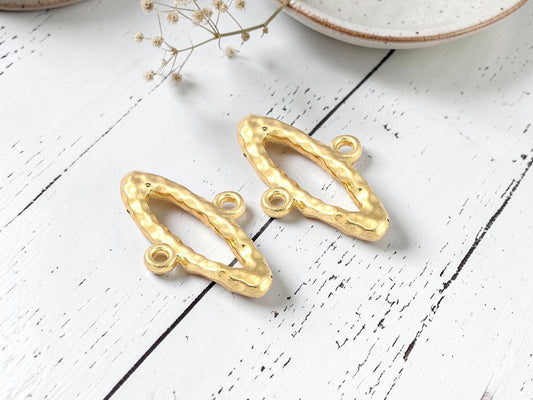 Connector Charms - Metal Connectors - Gold Connectors - 20x13mm - 8pcs - (2662)