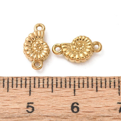 Connector Charms - Metal Connectors - Gold Connectors - 11x6mm - 10pcs - (B973)