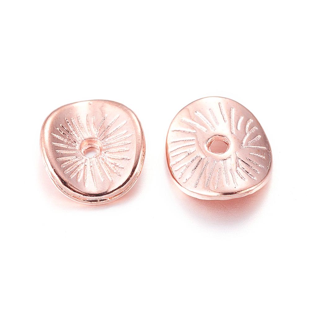 Metal Beads - Rose Gold Spacer Beads - Disc Spacers - Metal Spacer Beads - 9x1mm - 100pcs - (A126)
