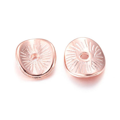 Metal Beads - Rose Gold Spacer Beads - Disc Spacers - Metal Spacer Beads - 9x1mm - 100pcs - (A126)