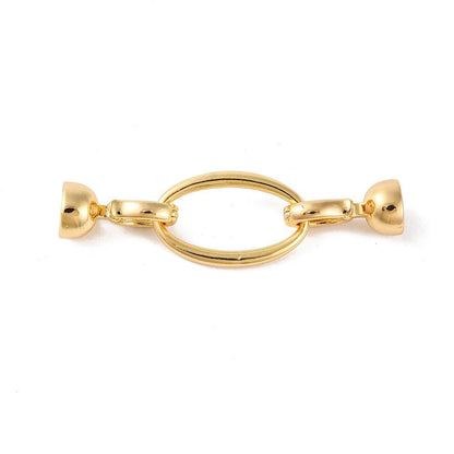 Metal Clasps - Fold Over Clasp - Snap Lock Clasp - Cord Ends - Gold Clasps - 2pcs - 44x12mm
