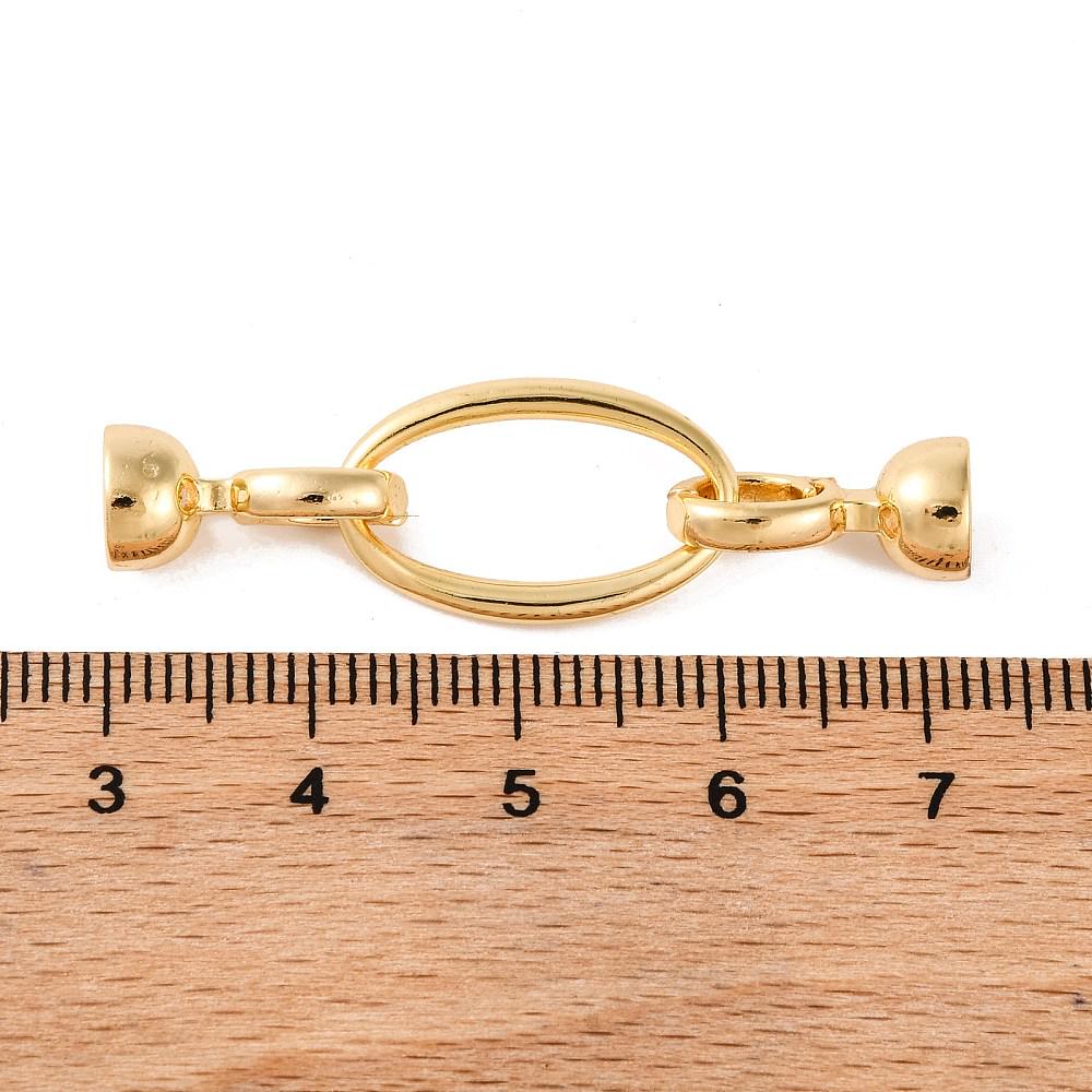 Metal Clasps - Fold Over Clasp - Snap Lock Clasp - Cord Ends - Gold Clasps - 2pcs - 44x12mm