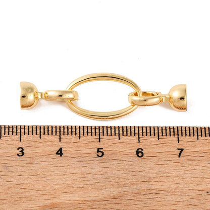 Metal Clasps - Fold Over Clasp - Snap Lock Clasp - Cord Ends - Gold Clasps - 2pcs - 44x12mm