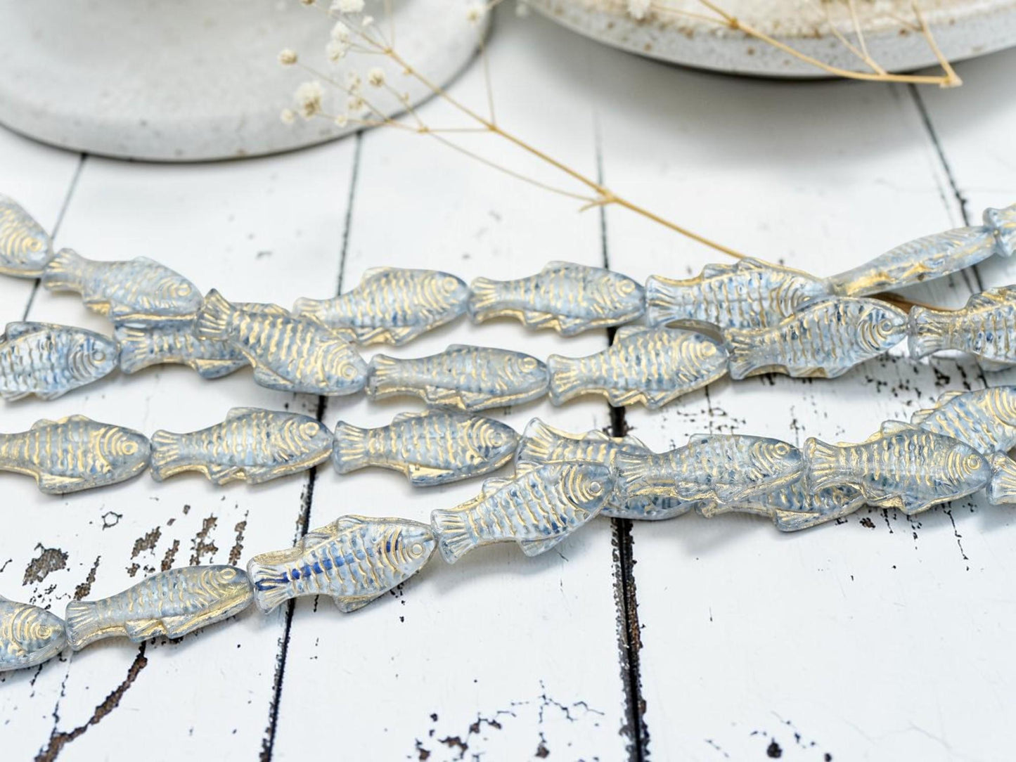 Fish Beads - Czech Glass Beads - Czech Glass Fish - 25x12mm - 8pcs - (5349)