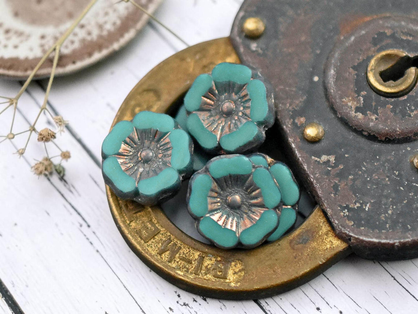 Picasso Beads - Flower Beads - Czech Glass Beads - Czech Glass Flowers - 12mm - 12pcs - (5745)