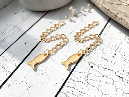 Chain Extenders - Gold Chain - Chain Extender Gold - 10pc - 60mm - (1253)