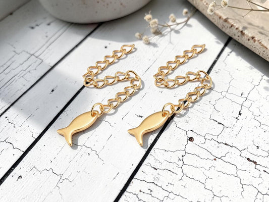 Chain Extenders - Gold Chain - Chain Extender Gold - 10pc - 60mm - (1253)