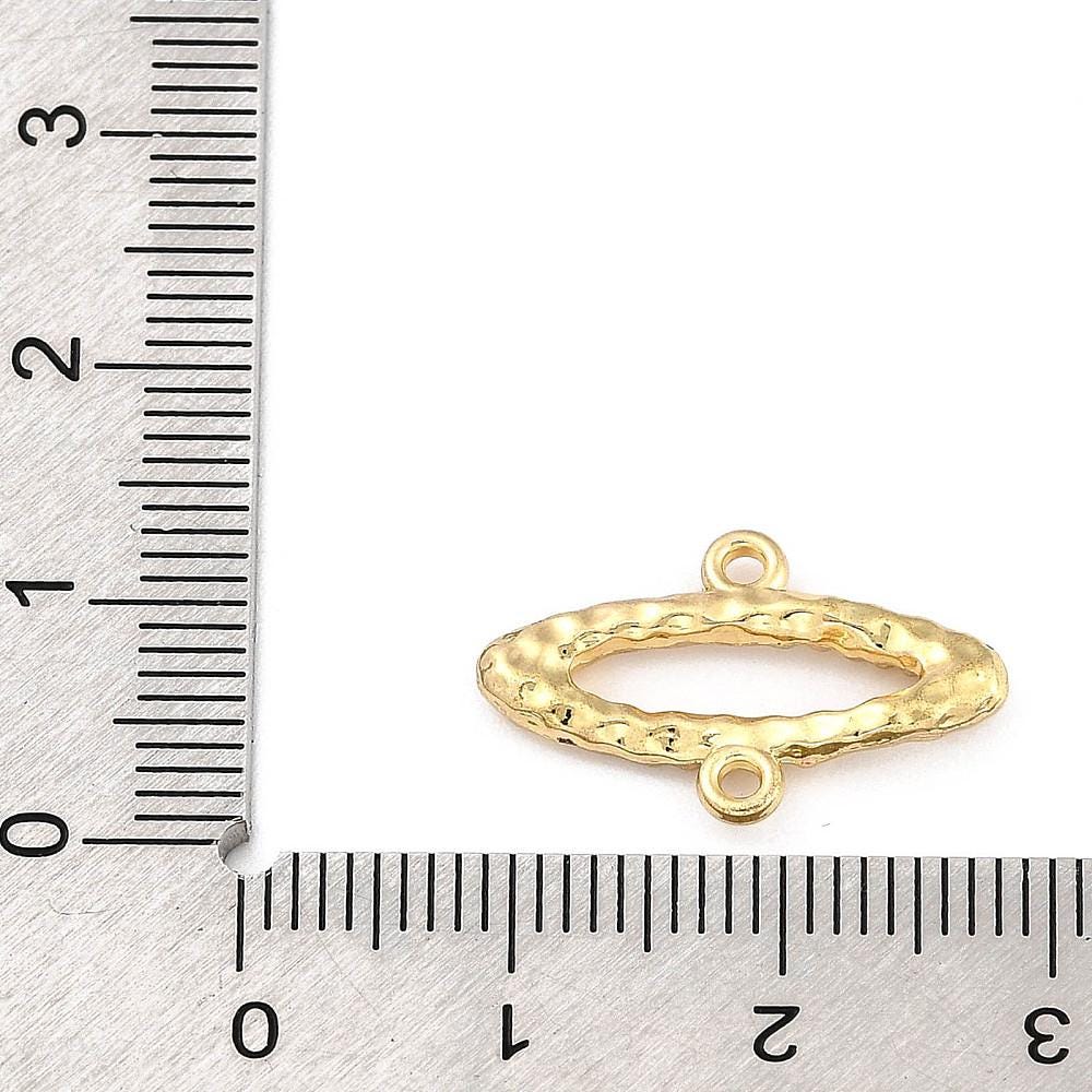 Connector Charms - Metal Connectors - Gold Connectors - 20x13mm - 8pcs - (2662)