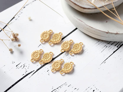 Connector Charms - Metal Connectors - Gold Connectors - 11x6mm - 10pcs - (B973)