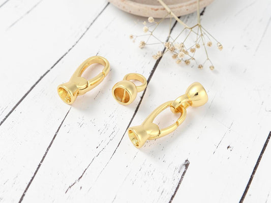 Metal Clasps - Trigerless Clasp - Gold Clasp - Cord Ends - 2pcs - 25x12mm
