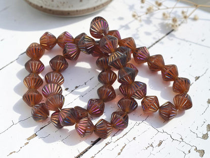 Czech Glass Beads - Bicone Beads - Picasso Beads - 11mm - 15pcs - (1411)