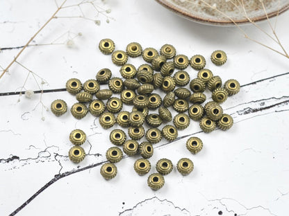 Metal Beads - Bronze Spacers - Bronze Beads - Disc Spacers - Silver Spacer Beads - Metal Spacer Beads - 5x3mm - 250pcs - (A675)