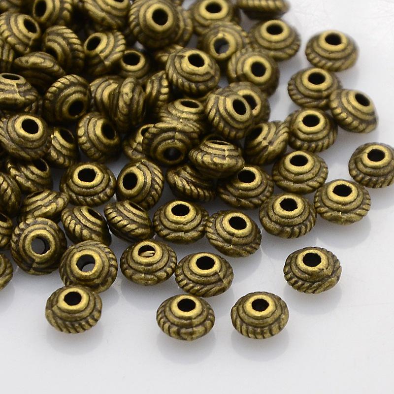 Metal Beads - Bronze Spacers - Bronze Beads - Disc Spacers - Silver Spacer Beads - Metal Spacer Beads - 5x3mm - 250pcs - (A675)