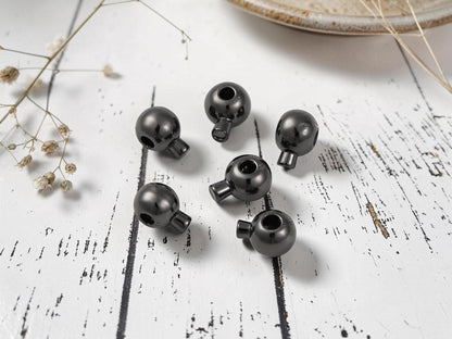 One Touch Crimp Beads - Gunmetal Crimps - Stopper Beads - Gunmetal Jewelry Findings - 5x4mm- 50pcs - (387)