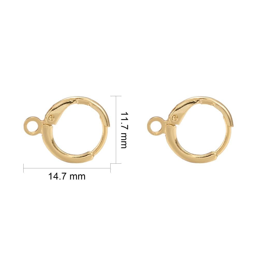 Earring Hoop Components - 18k Gold Plated or Platinum Plated - 5 Pairs - 15x12mm