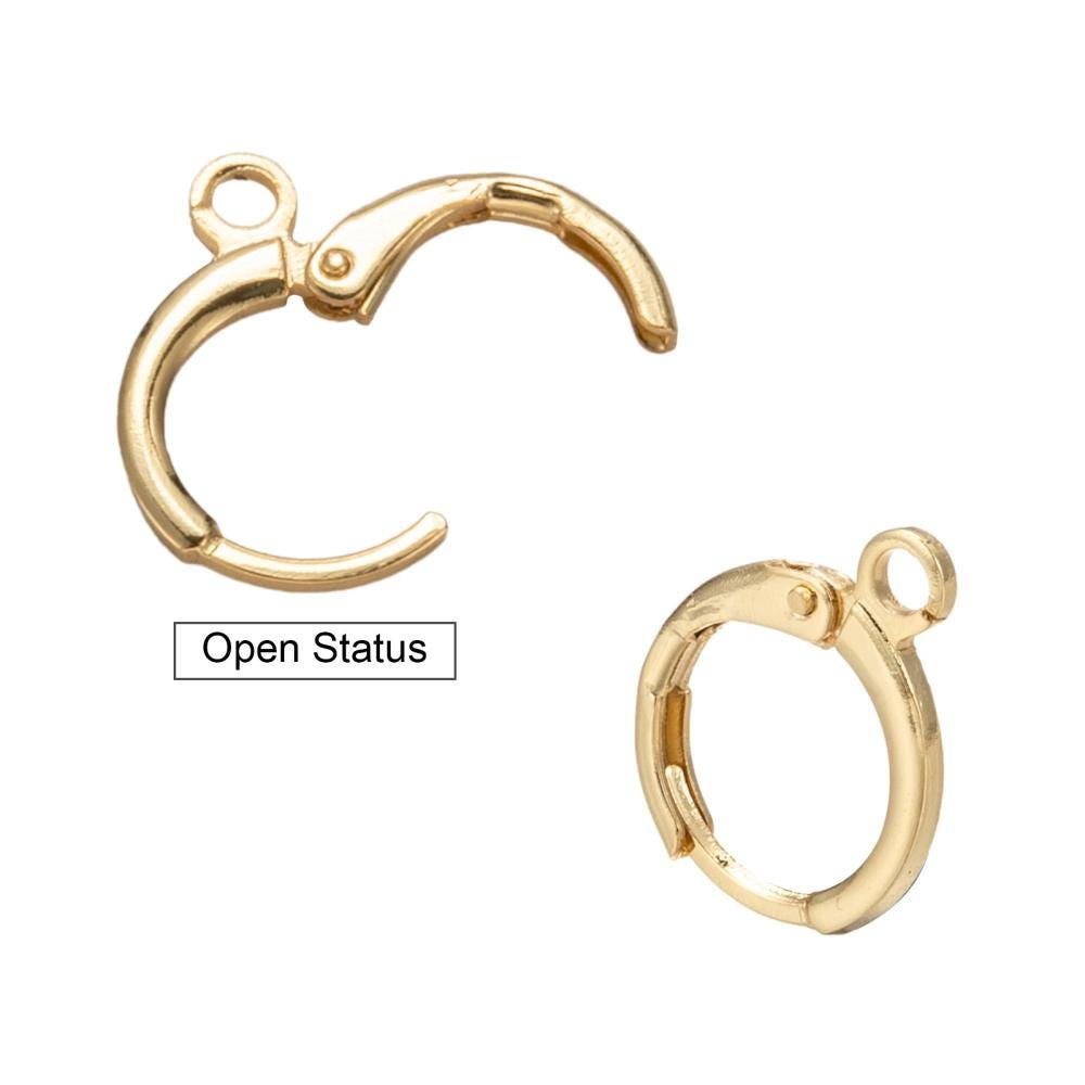 Earring Hoop Components - 18k Gold Plated or Platinum Plated - 5 Pairs - 15x12mm