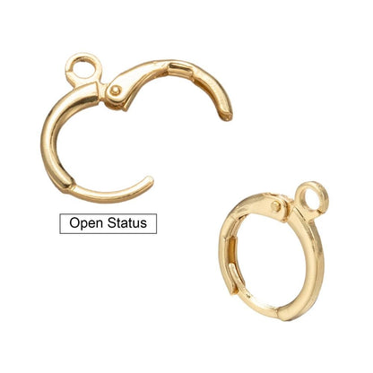 Earring Hoop Components - 18k Gold Plated or Platinum Plated - 5 Pairs - 15x12mm