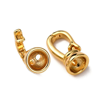 Metal Clasps - Fold Over Clasp - Gold Clasp - Cord Ends - 22x7mm - (5845)
