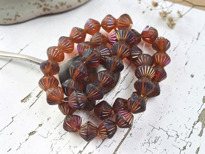 Czech Glass Beads - Bicone Beads - Picasso Beads - 11mm - 15pcs - (1411)