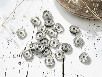 Metal Beads - Gunnmetal Spacers - Gunmetal Beads - Wavy Spacers - Metal Spacers - 9x1mm - 100pcs - (4716)