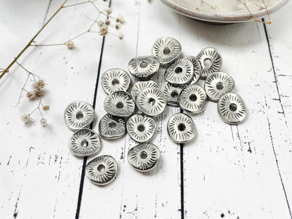Metal Beads - Gunnmetal Spacers - Gunmetal Beads - Wavy Spacers - Metal Spacers - 9x1mm - 100pcs - (4716)