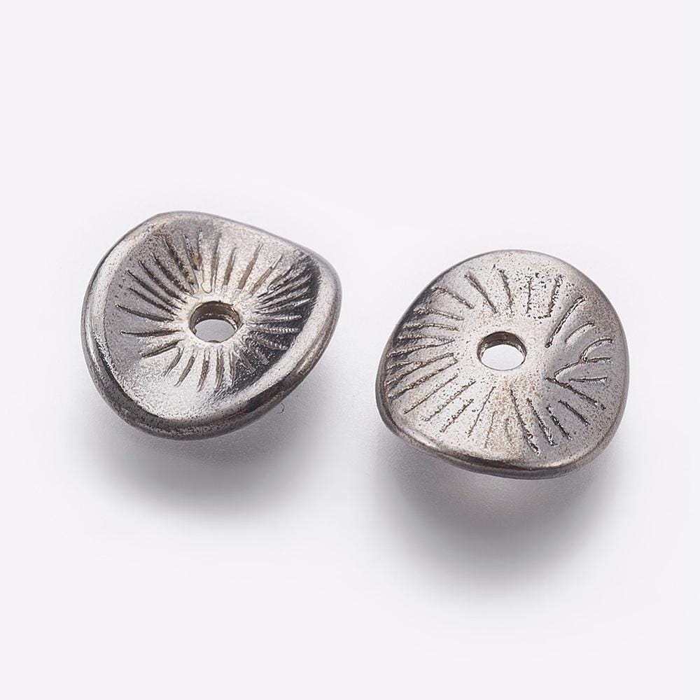 Metal Beads - Gunnmetal Spacers - Gunmetal Beads - Wavy Spacers - Metal Spacers - 9x1mm - 100pcs - (4716)