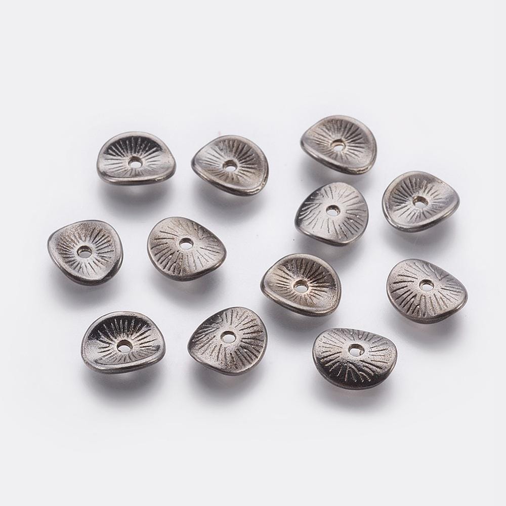 Metal Beads - Gunnmetal Spacers - Gunmetal Beads - Wavy Spacers - Metal Spacers - 9x1mm - 100pcs - (4716)