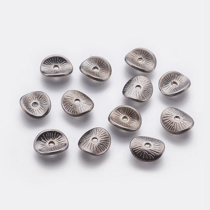 Metal Beads - Gunnmetal Spacers - Gunmetal Beads - Wavy Spacers - Metal Spacers - 9x1mm - 100pcs - (4716)