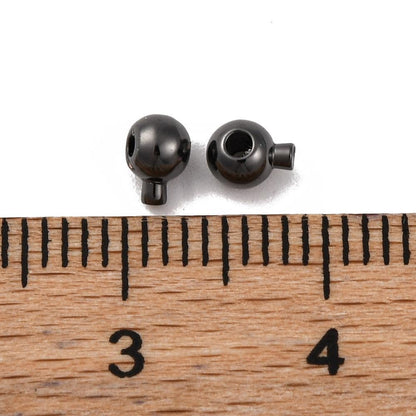 One Touch Crimp Beads - Gunmetal Crimps - Stopper Beads - Gunmetal Jewelry Findings - 5x4mm- 50pcs - (387)