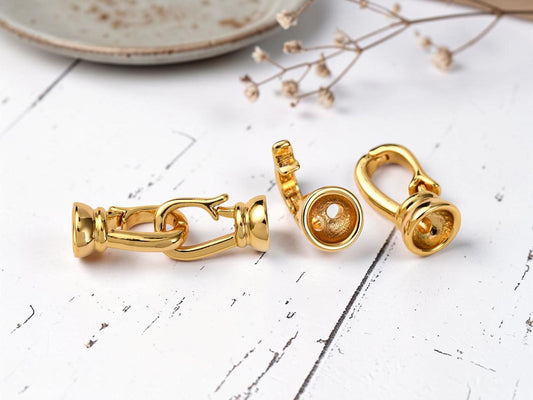 Metal Clasps - Fold Over Clasp - Gold Clasp - Cord Ends - 22x7mm - (5845)