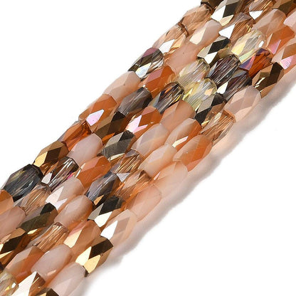 Electroplated Beads - Chinese Glass - Tube Beads - Bulk Glass Beads - 7x4mm - 18" Strand - (2785)