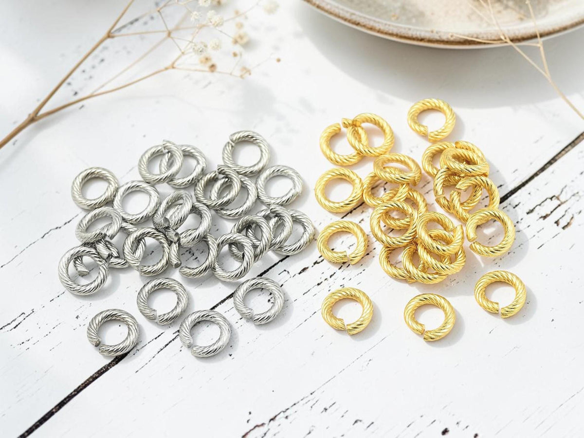 Open Jump Rings - Twisted Jump Rings - Metal Jump Rings - 12 Gauge - 10mm - 25pcs