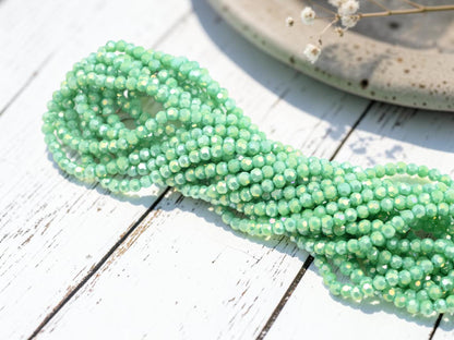 Faceted Glass Rondelle Beads - Electroplated Beads for Jewelry Making - 4mmmm - 13" Strand - (A185)
