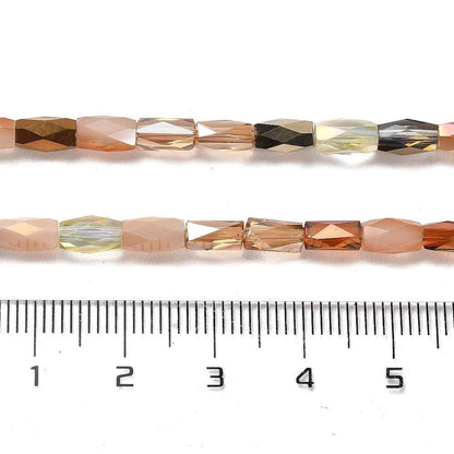 Electroplated Beads - Chinese Glass - Tube Beads - Bulk Glass Beads - 7x4mm - 18" Strand - (2785)