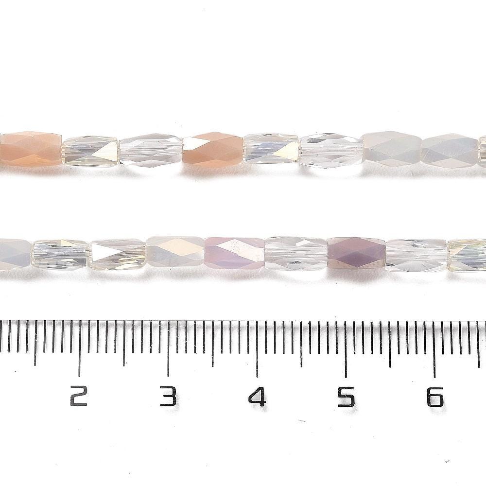 Electroplated Beads - Chinese Glass - Tube Beads - Bulk Glass Beads - 7x4mm - 18" Strand - (1903)