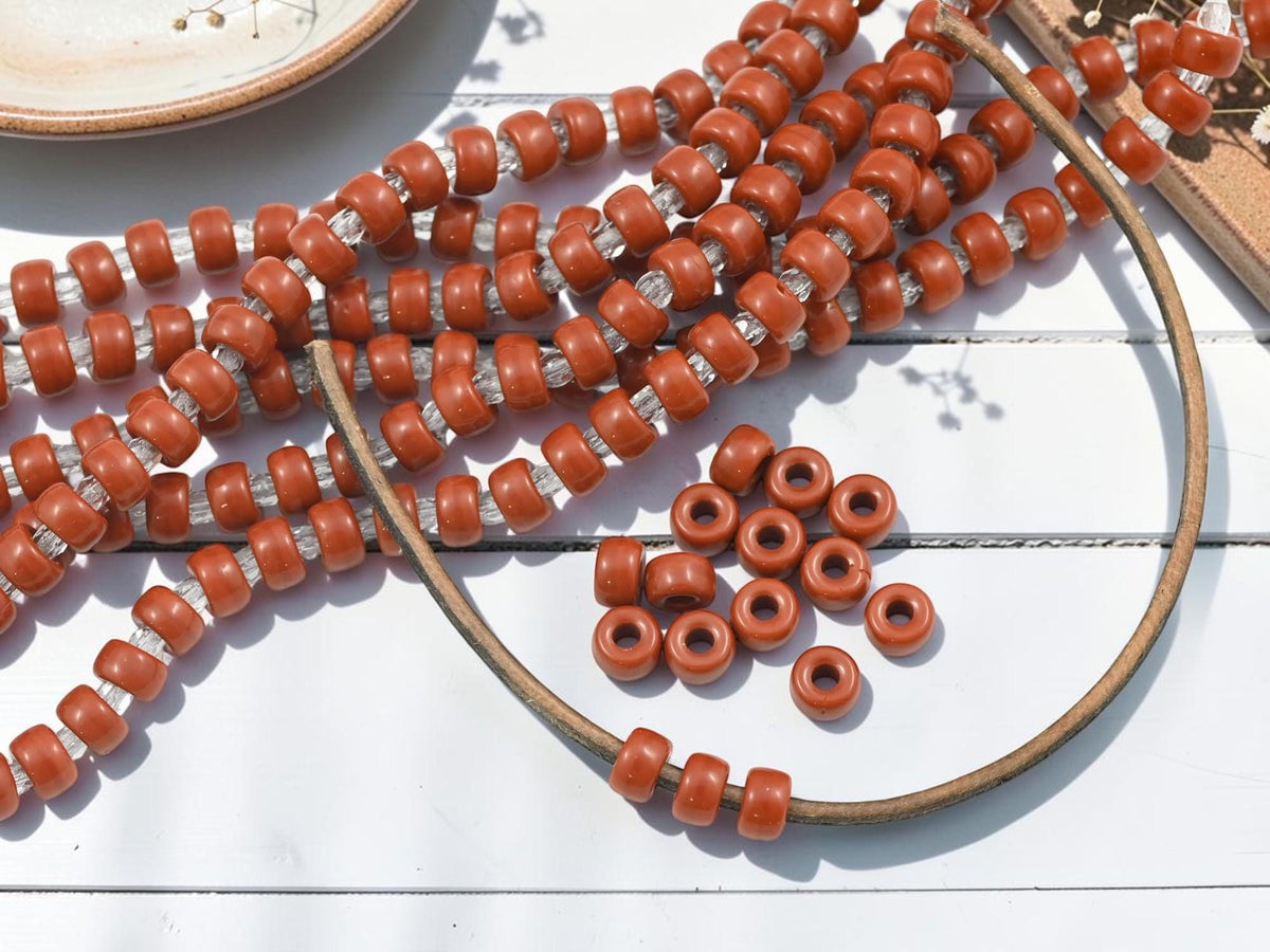 Czech Glass Old Stock Large Hole Crow Beads - 6mm - 27pcs (A466)