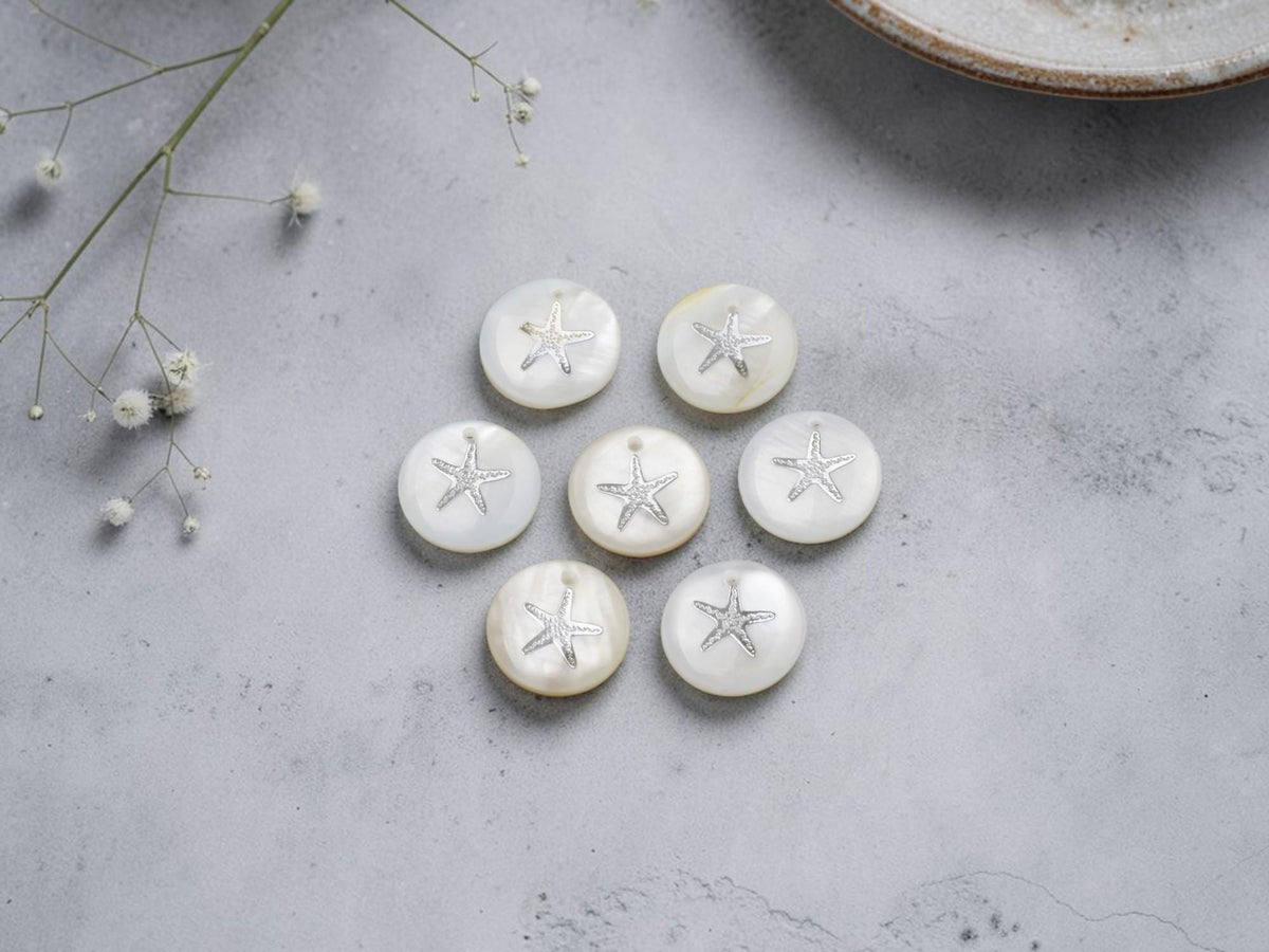 Shell Charms - Starfish Charms - Beach Charms - 16mm - 10pcs - (4151)