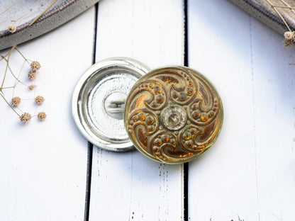 Czech Glass Buttons - Shank Buttons - Handmade Button - 18mm - (167) 1pcs