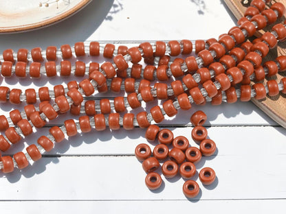 Czech Glass Old Stock Large Hole Crow Beads - 6mm - 27pcs (A466)