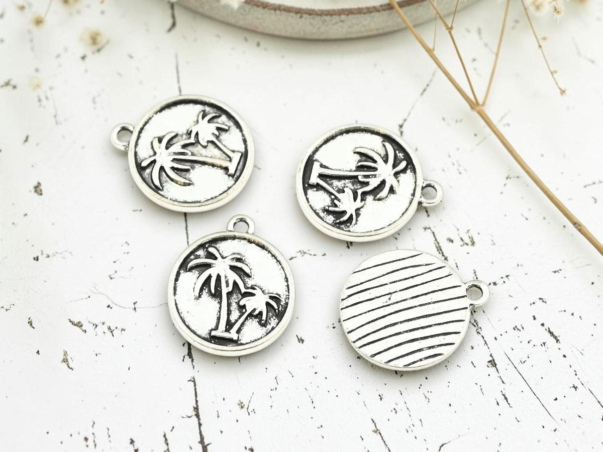 Silver Metal Ocean Series Charms - 10pcs - 20x17mm
