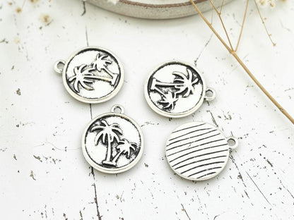 Silver Metal Ocean Series Charms - 10pcs - 20x17mm